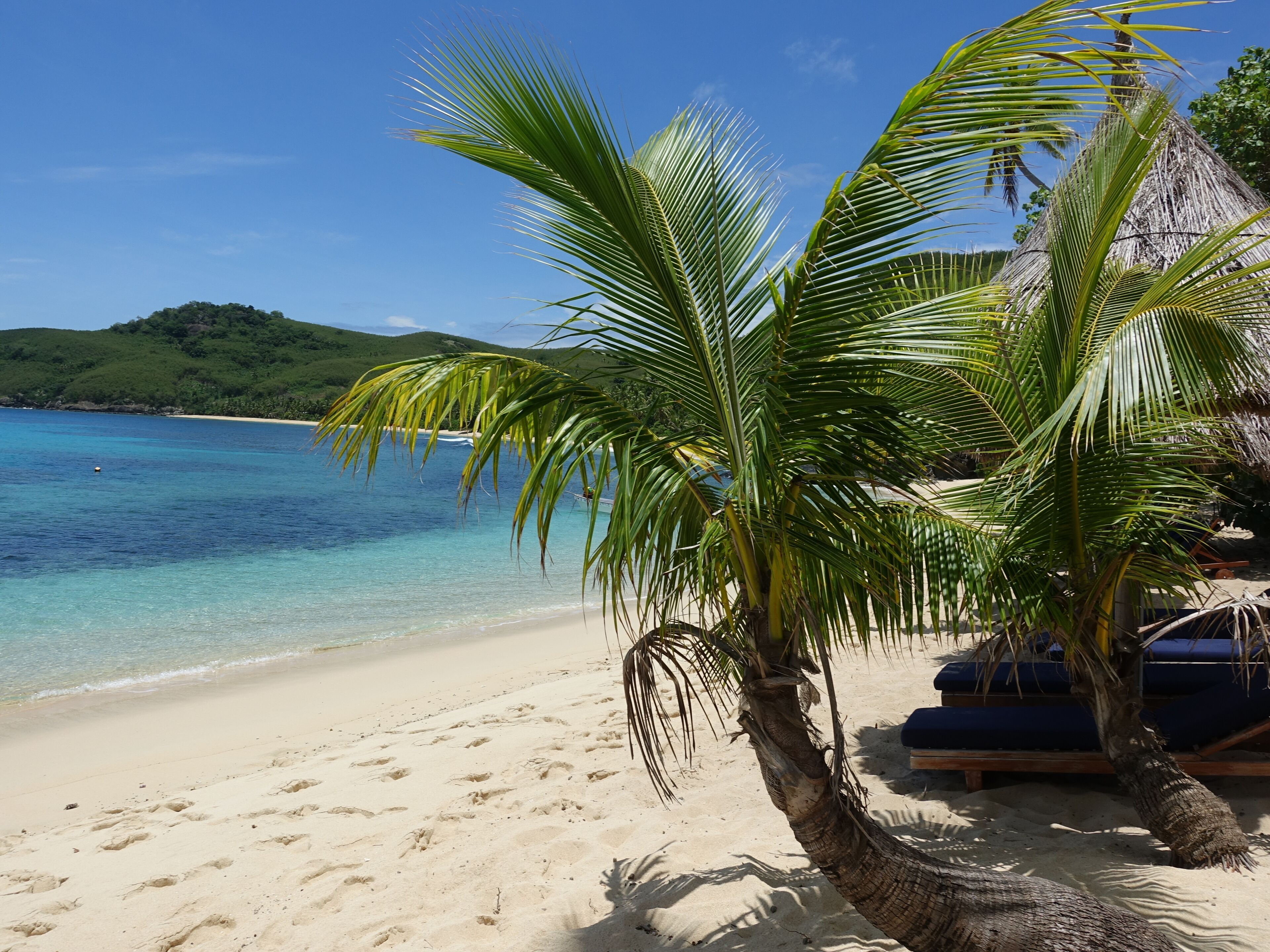 Private beach, white sand, sun-loungers, beach umbrellas