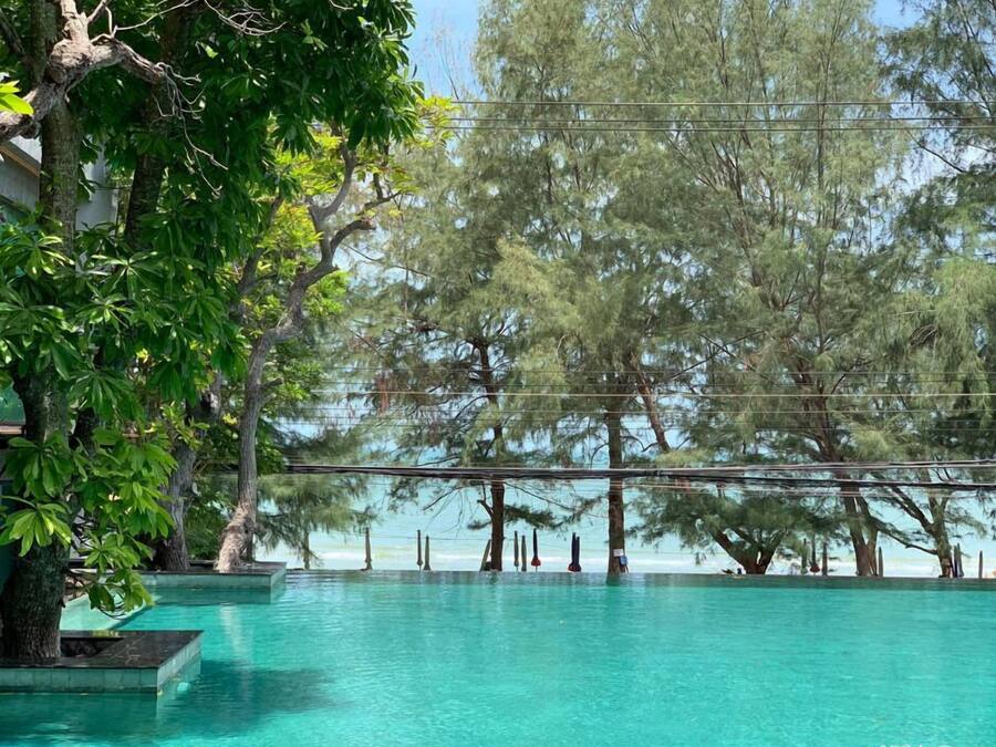 Een buitenzwembad, open van 08.00 uur tot 20.00 uur, en ligstoelen