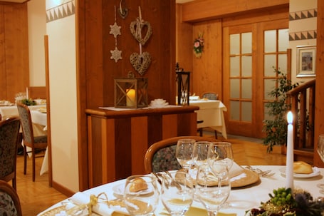 Dinner served, local and international cuisine