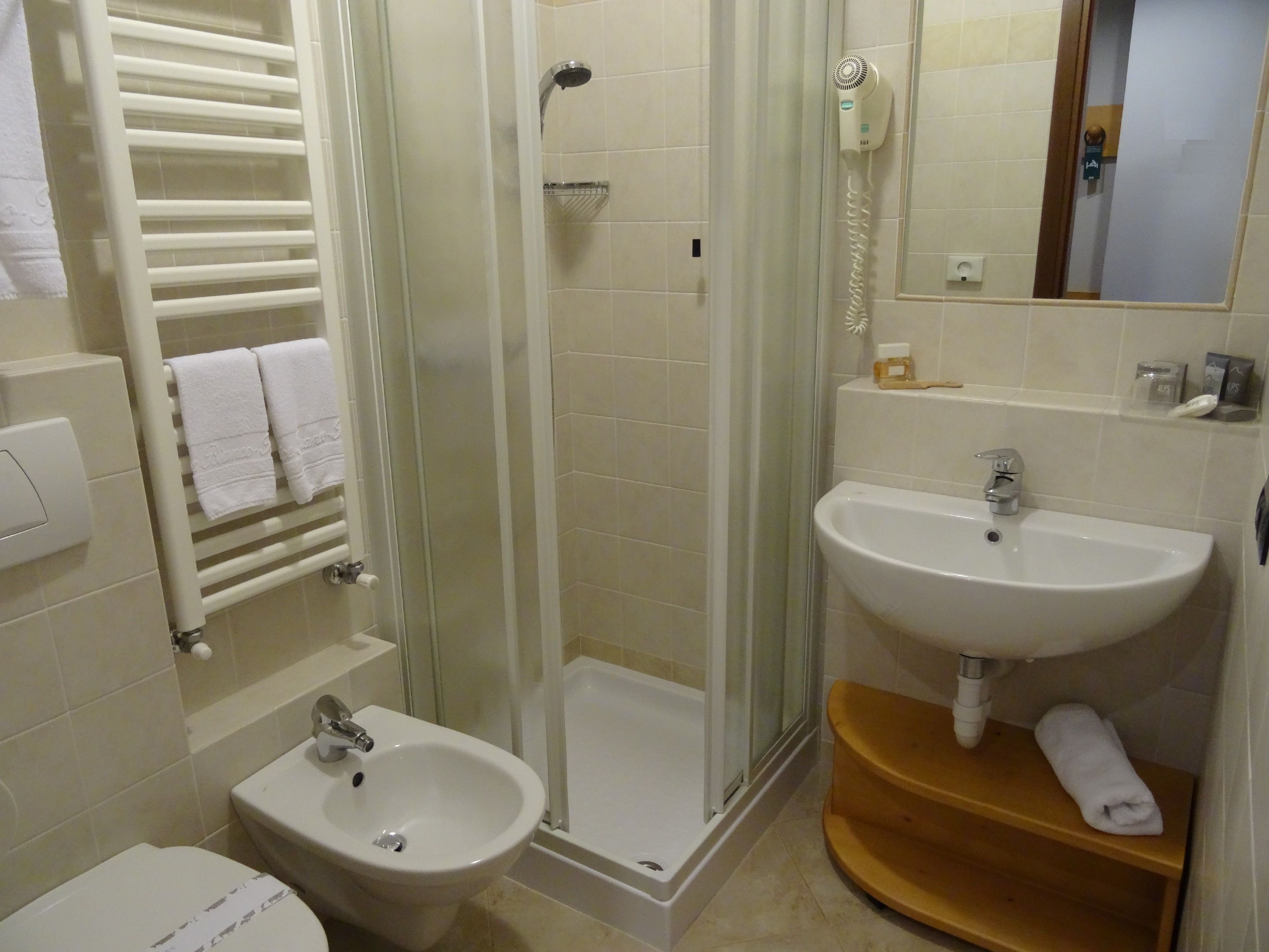 single room (king size) | bathroom | shower, free toiletries, hair dryer, bidet