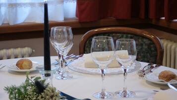 Dinner served, local and international cuisine