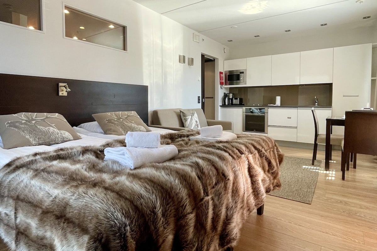 Superior Studio C28 - mountain view, sauna | Desk, laptop workspace, iron/ironing board, free WiFi