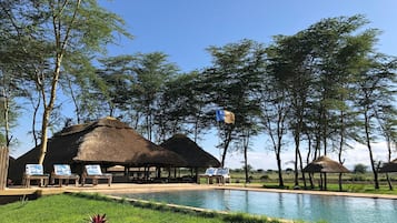 Una piscina al aire libre