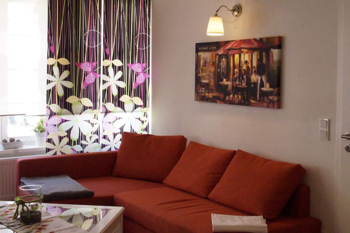 Classic Apartment, 1 Bedroom, Kitchen, City View (3) | Living room | Flat-screen TV