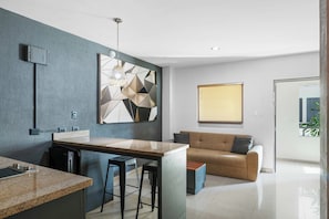 Suite, 2 Double Beds | Private kitchen