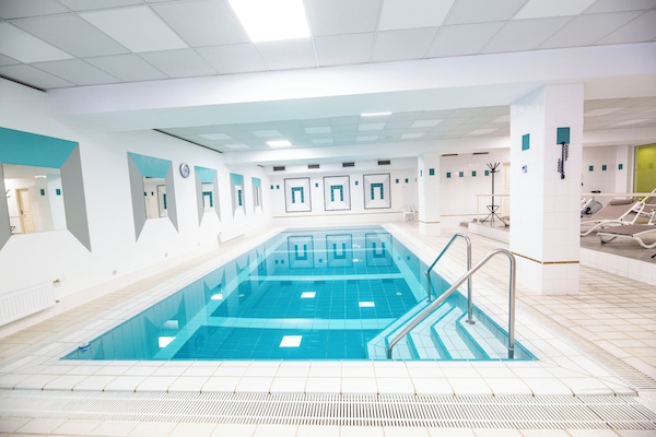 Indoor pool, open 7:30 AM to 9:00 PM, pool umbrellas, sun loungers