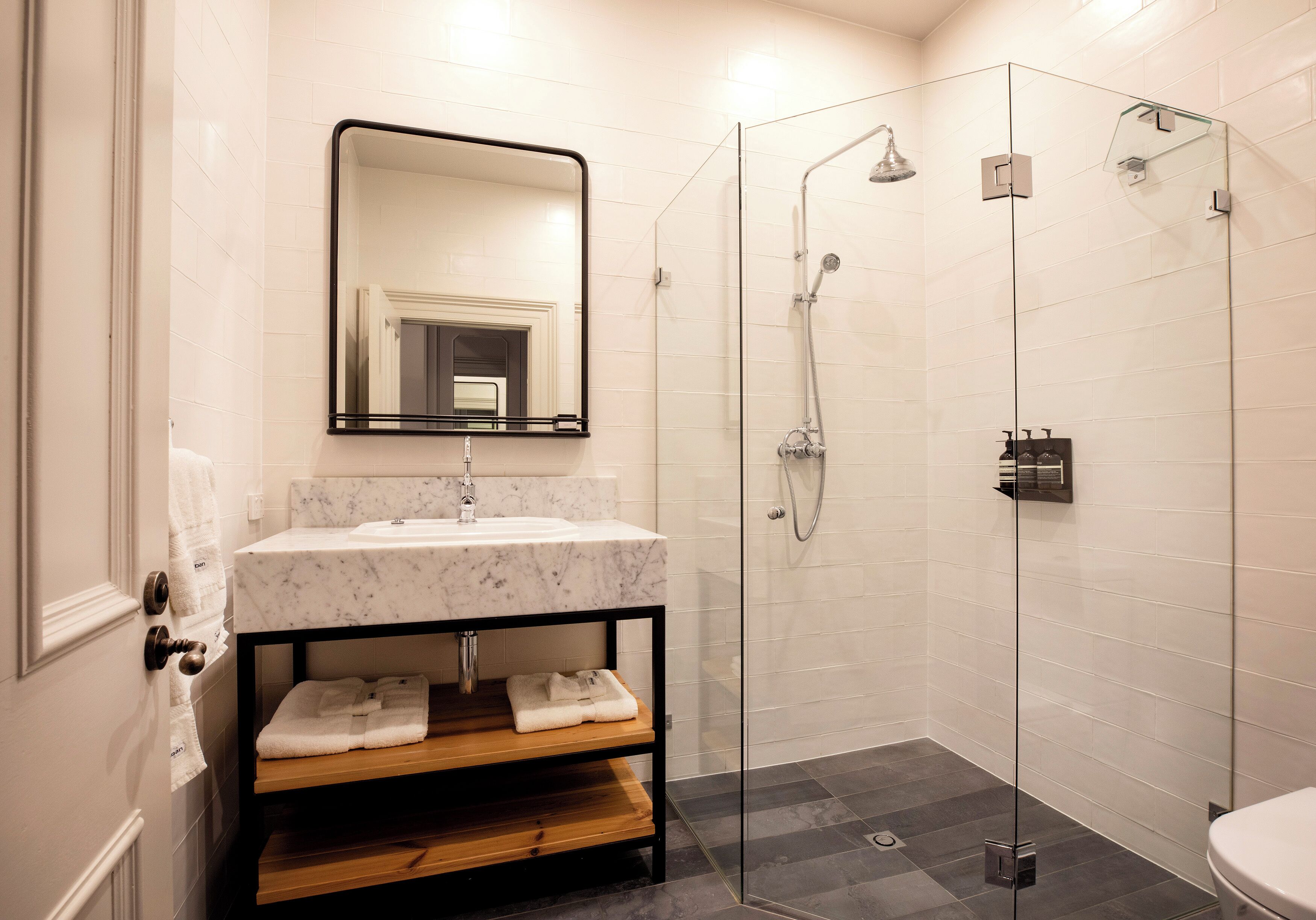 measday room | bathroom | free toiletries, hair dryer, bathrobes, towels