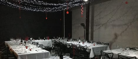 Outdoor banquet area