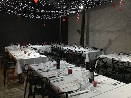 Outdoor banquet area