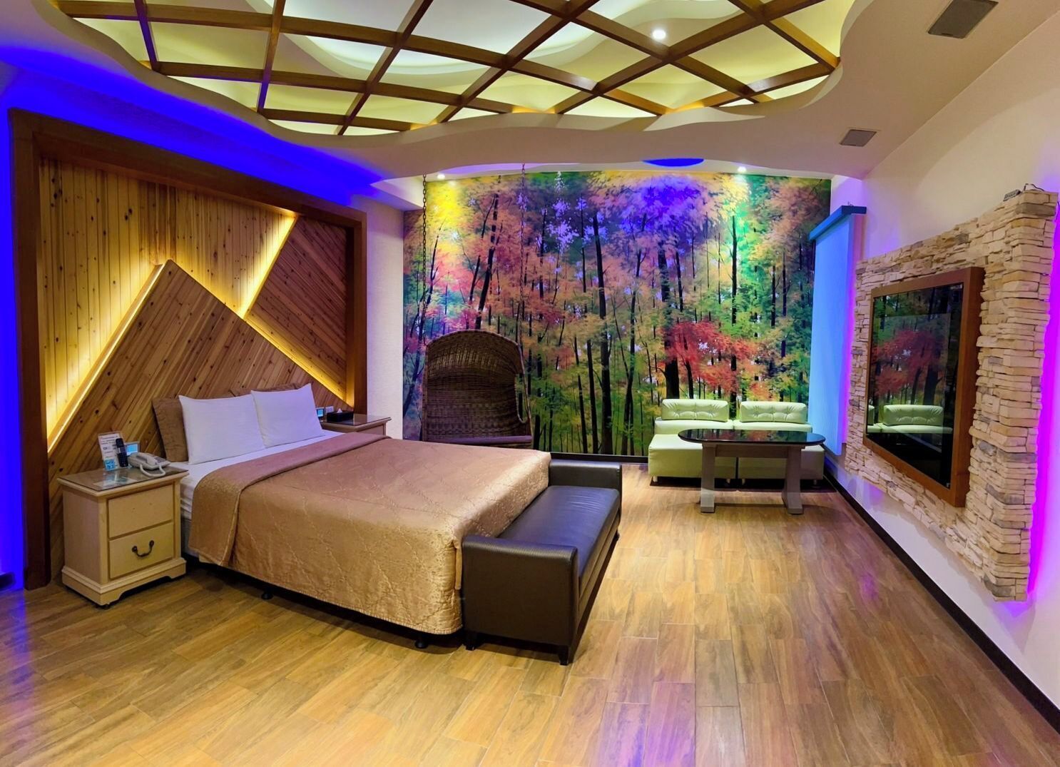 luxury double room | premium bedding, desk, blackout curtains, free wifi