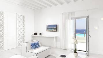 Suite, piscina privada, vistas al mar (Katikies) | Minibar, caja fuerte, sistema de insonorización