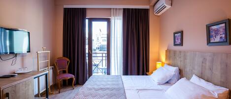 Standard Double or Twin Room, Balcony, City View | Minibar, desk, blackout curtains, iron/ironing board