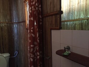 Habitación doble estándar | Baño | Regadera y amenidades de baño gratuitas