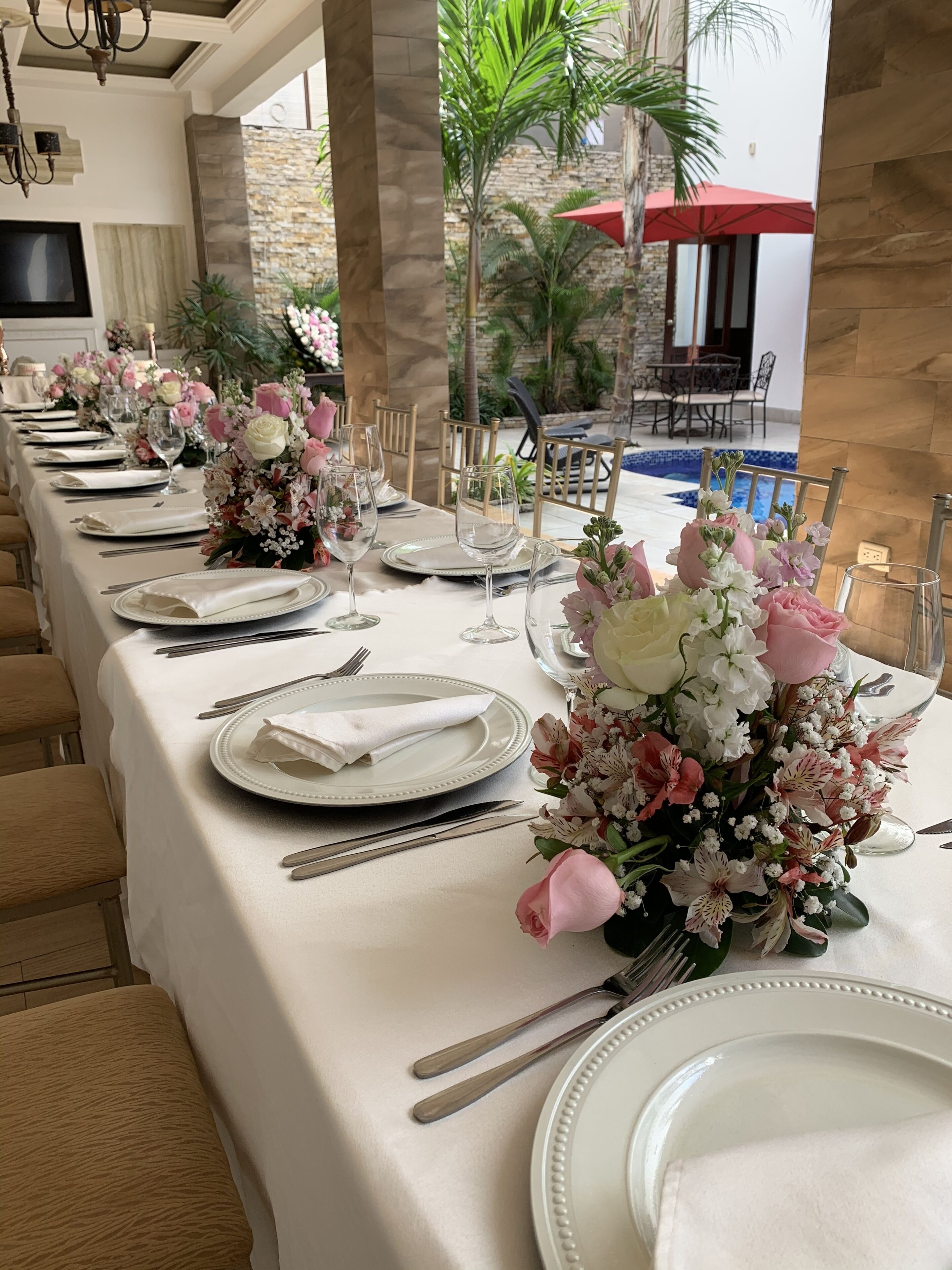 outdoor banquet area