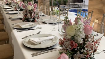 Outdoor banquet area