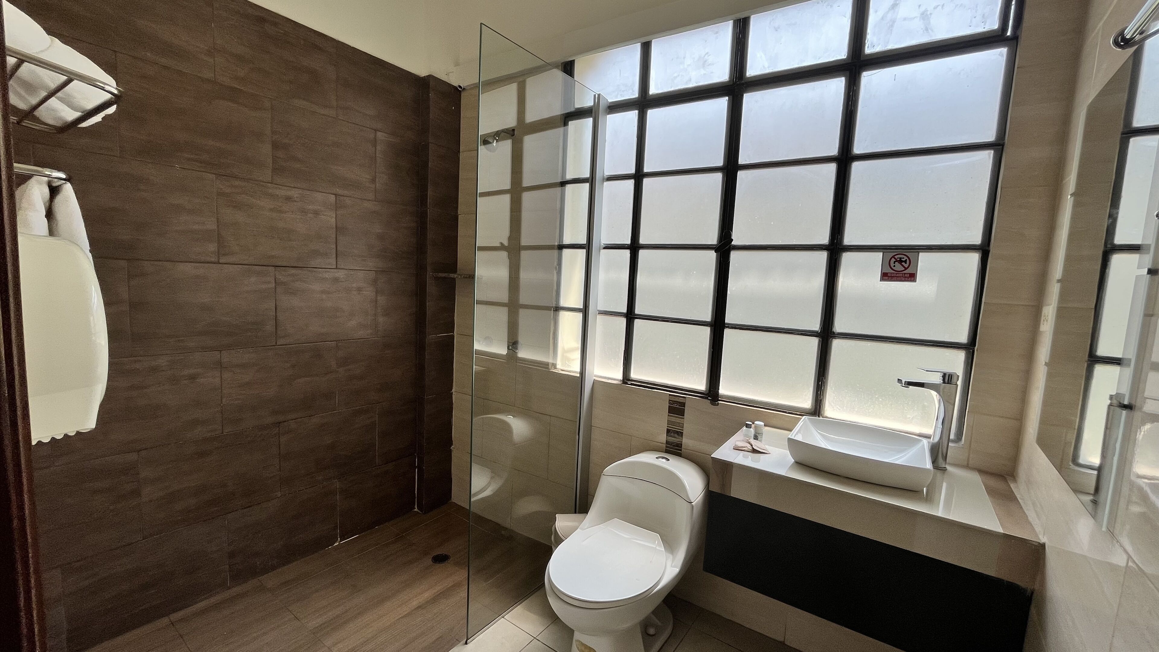 junior suite, 1 queen bed with sofa bed | bathroom | shower, free toiletries, towels