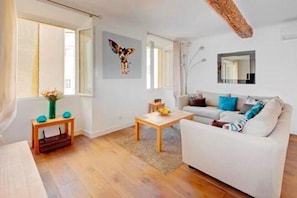 TV, DVD player, books, music library