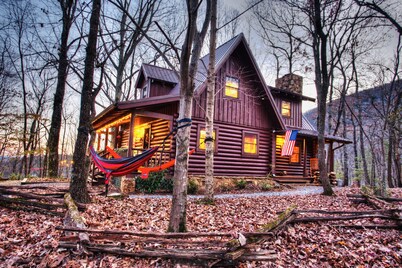 Sitting on 20 beautiful acres, totally secluded, Just 6 miles from Helen, GA!