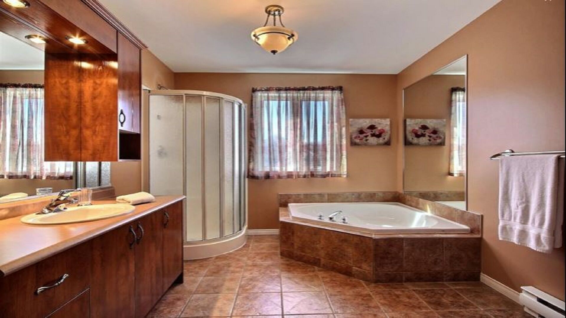 Bathtub, hair dryer, towels