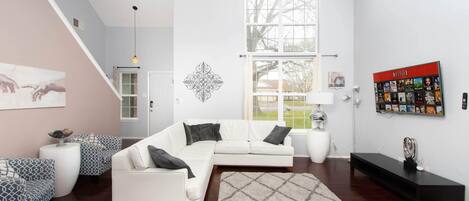 TV connectée, lecteur de DVD, livres, vidéothèque