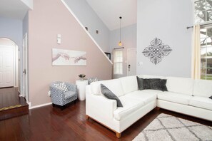 Smart TV, DVD player, books, video library