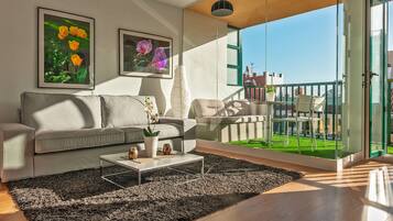 Een smart-tv, een dvd-speler, boeken en een stereo