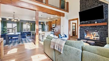 Smart TV, fireplace, video games, foosball