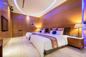 Verduisterende gordijnen, geluiddichte muren, gratis babybedden