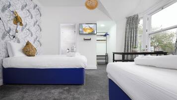 Individually decorated, individually furnished, laptop workspace