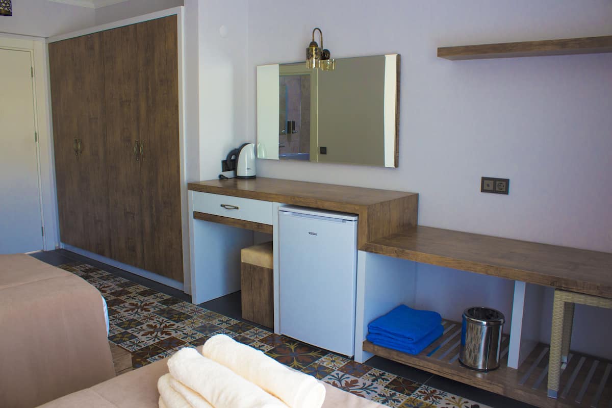 Twin kamer, uitzicht op bergen | Een minibar, een kluis op de kamer, een bureau, geluiddichte muren