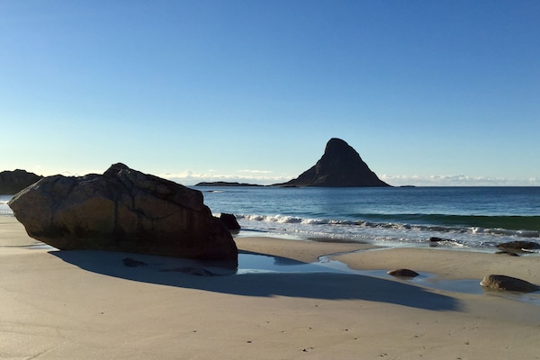 On the beach, white sand, fishing