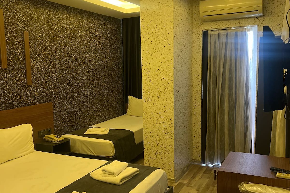 minibar, desk, laptop workspace, iron/ironing board