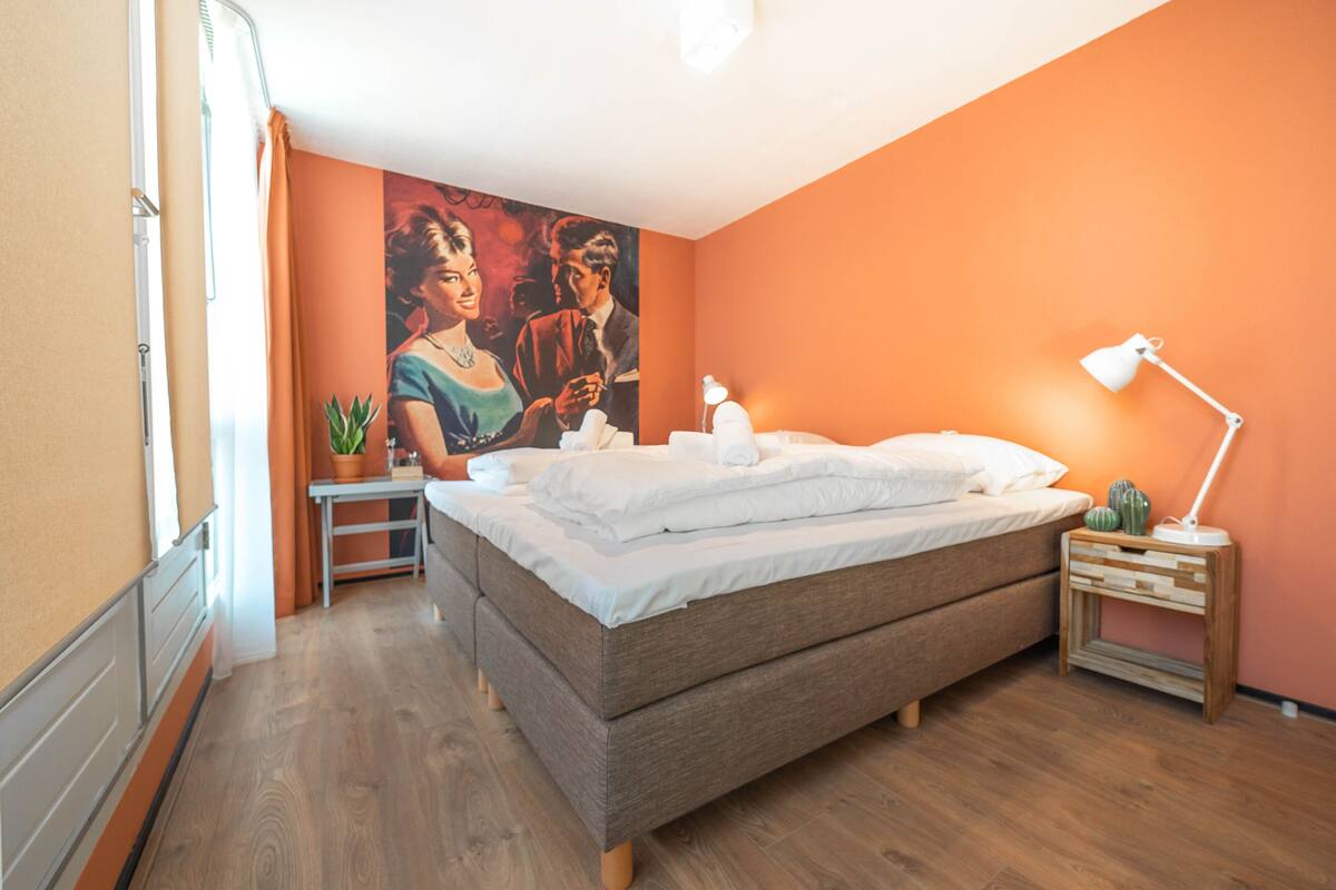Premium bedding, memory-foam beds, blackout curtains, iron/ironing board