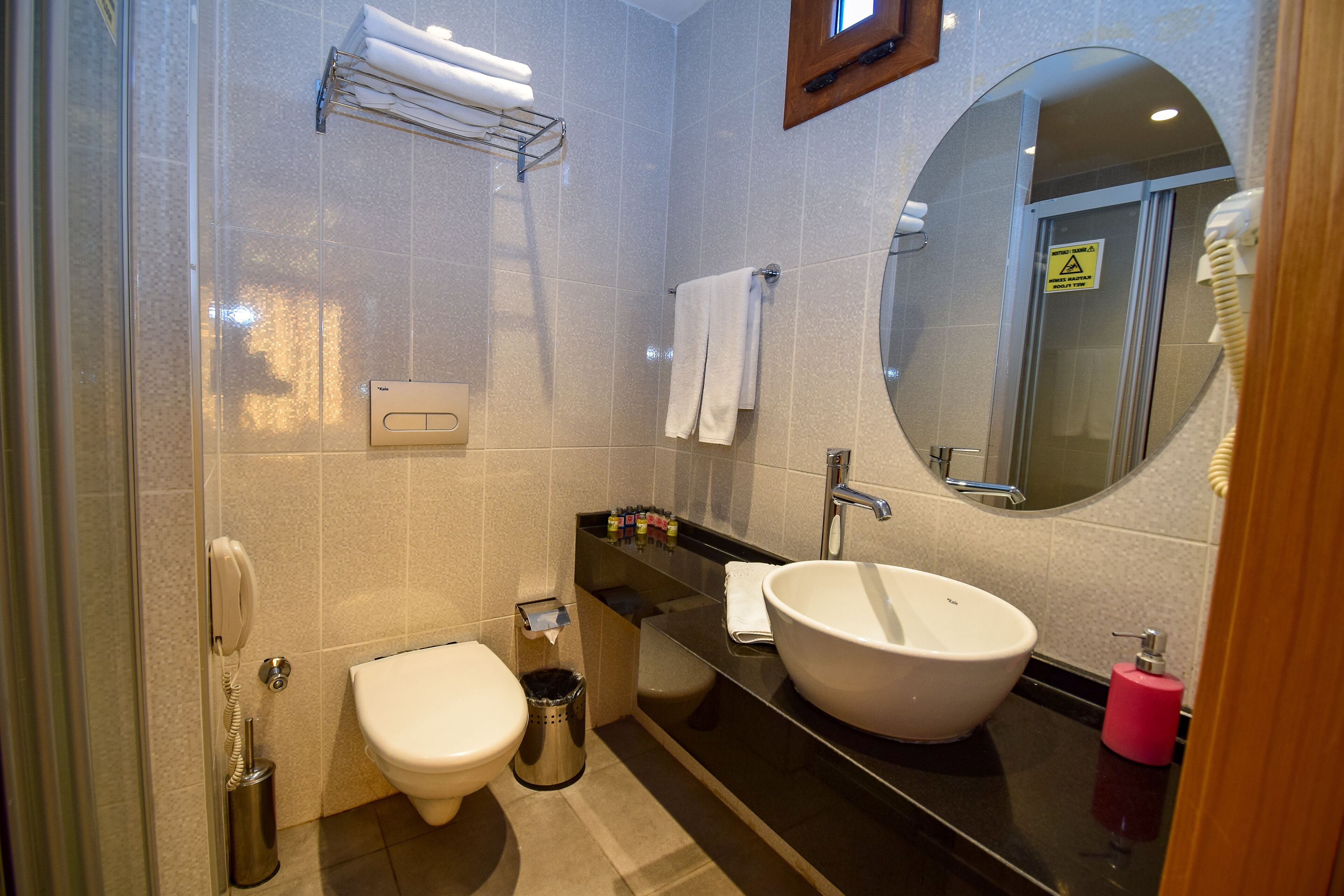 shower, free toiletries, hair dryer, slippers