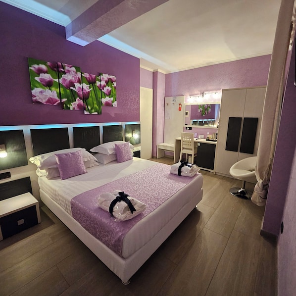 Premium bedding, minibar, in-room safe, desk