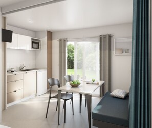 大型雪櫃/冰箱、微波爐 (按要求提供)、爐具、咖啡機/沖茶器