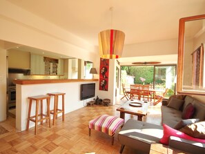 Smart-TV, Kamin, DVD-Player, Tischtennisplatte