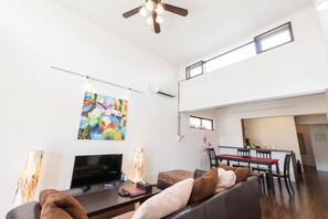 Deluxe Villa, 3 Bedrooms, Accessible, Ground Floor | Living room | TV, DVD player - Hide House (Chatan)