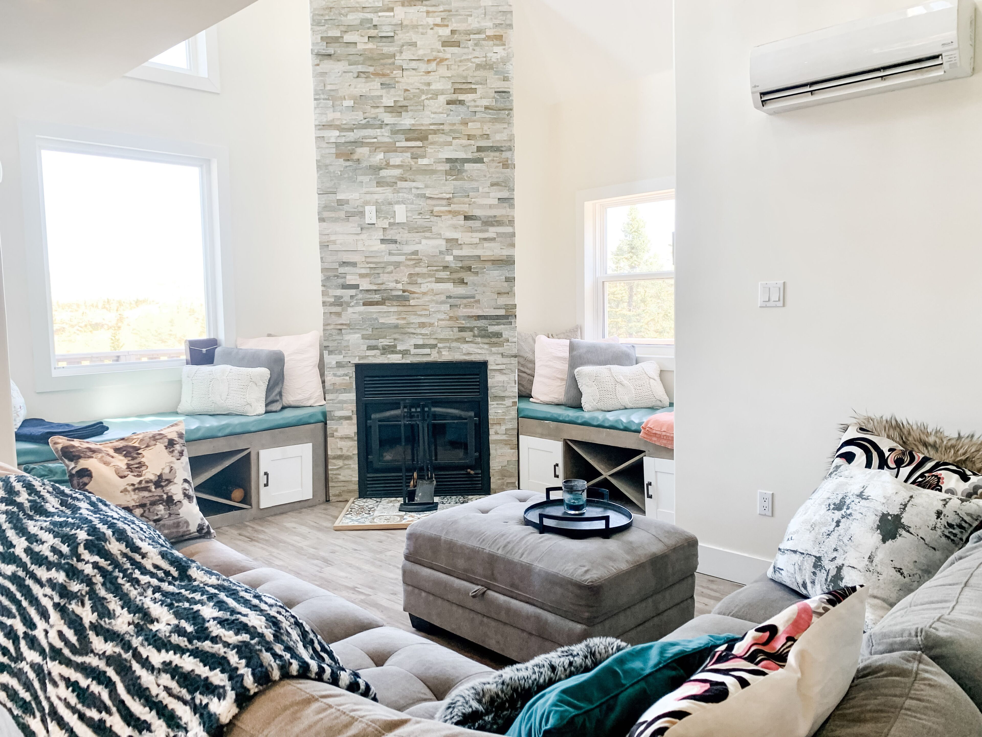 Smart TV, fireplace, video games, books