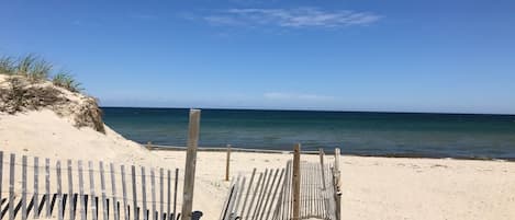 Playa en los alrededores, camastros y toallas de playa 