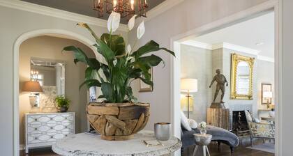 Overlooking the entrance to the Memphis Zoo and the Overton Park formal gardens