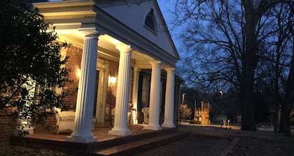 Overlooking the entrance to the Memphis Zoo  and the Overton Park formal gardens