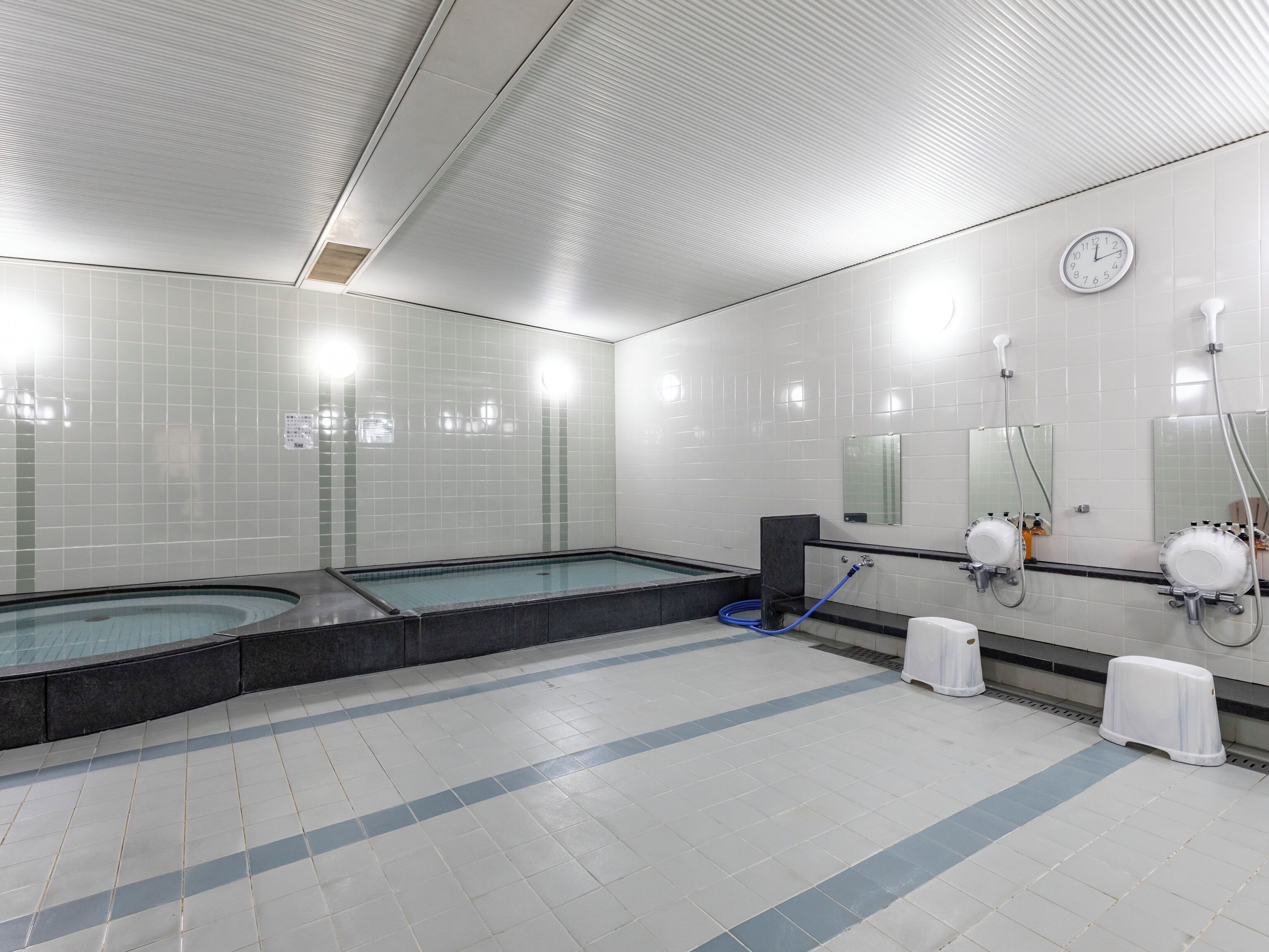 Un baño moderno con una bañera grande, zona de ducha y un inodoro.