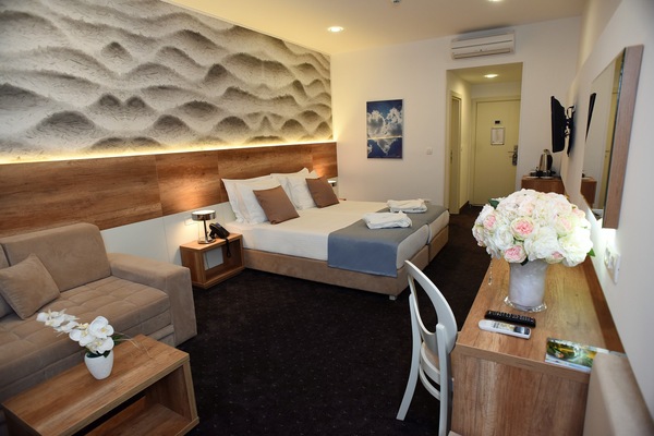 Minibar, caja de seguridad en la habitación y escritorio