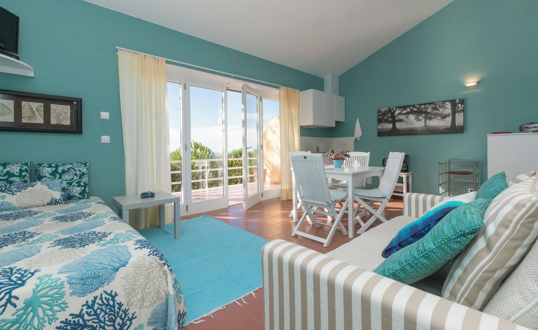 Family Apartment, 1 Bedroom, Sea View | Living area | Flat-screen TV