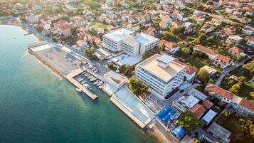 On the beach, scuba diving