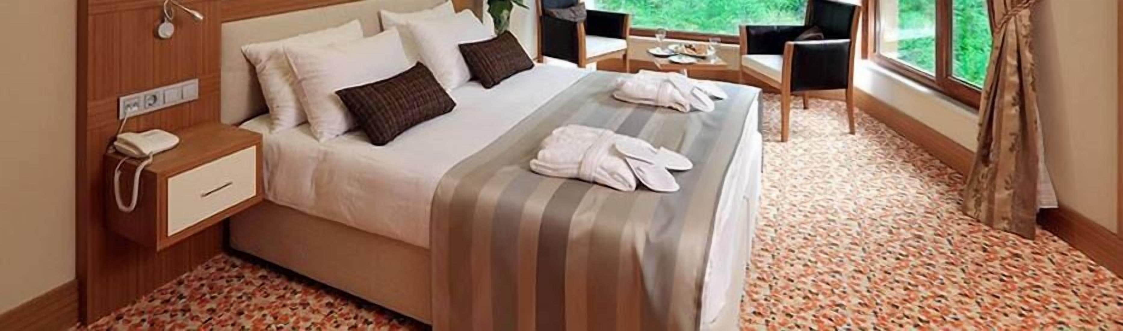 Free minibar items, in-room safe, desk, soundproofing
