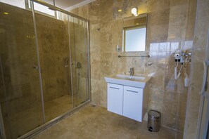 Deluxe Double or Twin Room | Bathroom | Shower, free toiletries, hair dryer, towels - Kelebek Hotel (Kas)