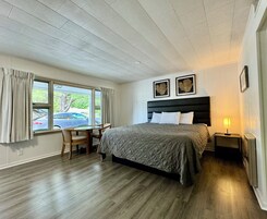Escritorio, tabla de planchar con plancha, wifi gratis y ropa de cama 