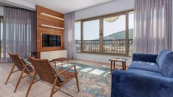 Premium Suite | Living area | 32-inch TV with cable channels